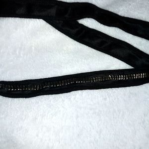 Black Zipper looking style rope belt